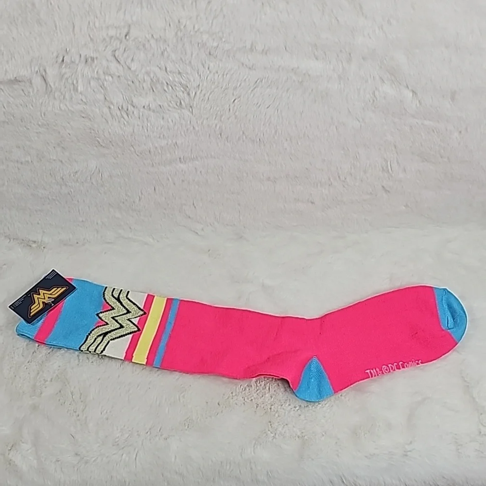DC Wonder Woman Kneww High Pink Women's Socks Size 4-10